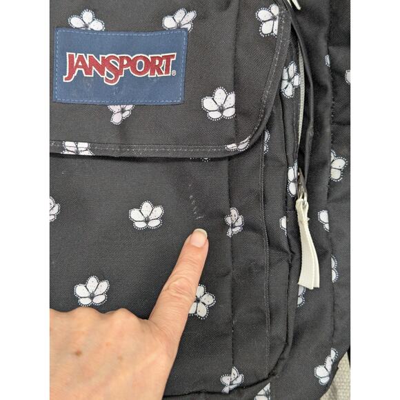 JanSport Big Student Black Cherry Blossom School Backpack 15" Laptop Pocket - Picture 6 of 6